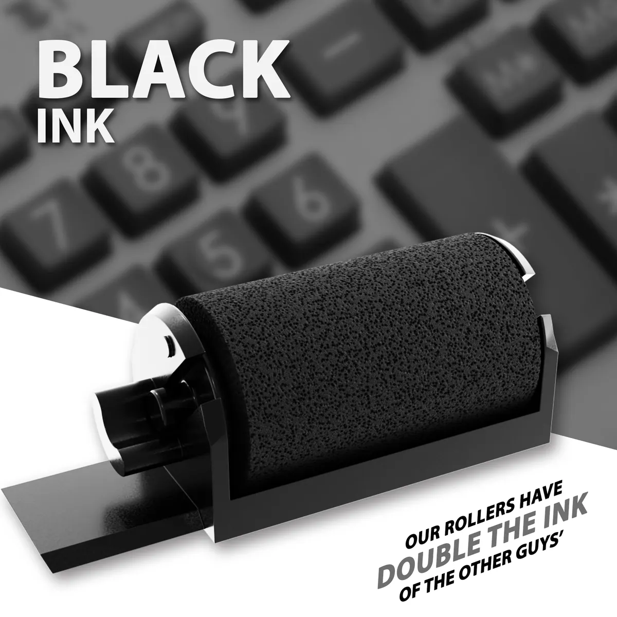 Inkvo IR40 Ink Roller, Black, 3 Pack product photo 3