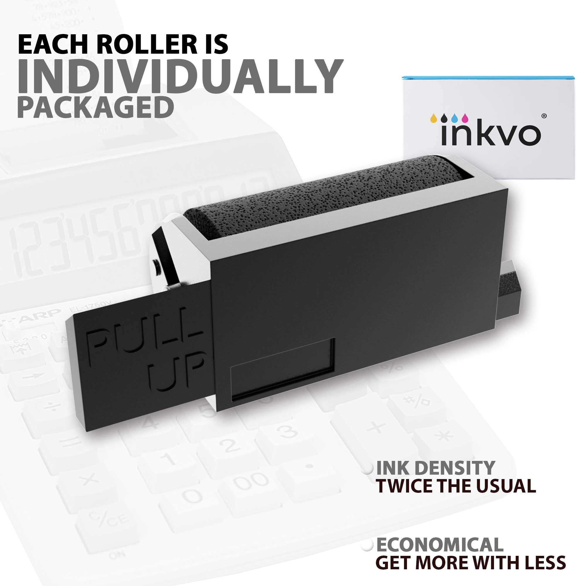 Inkvo IR40 Ink Roller, Black, 3 Pack product photo 4