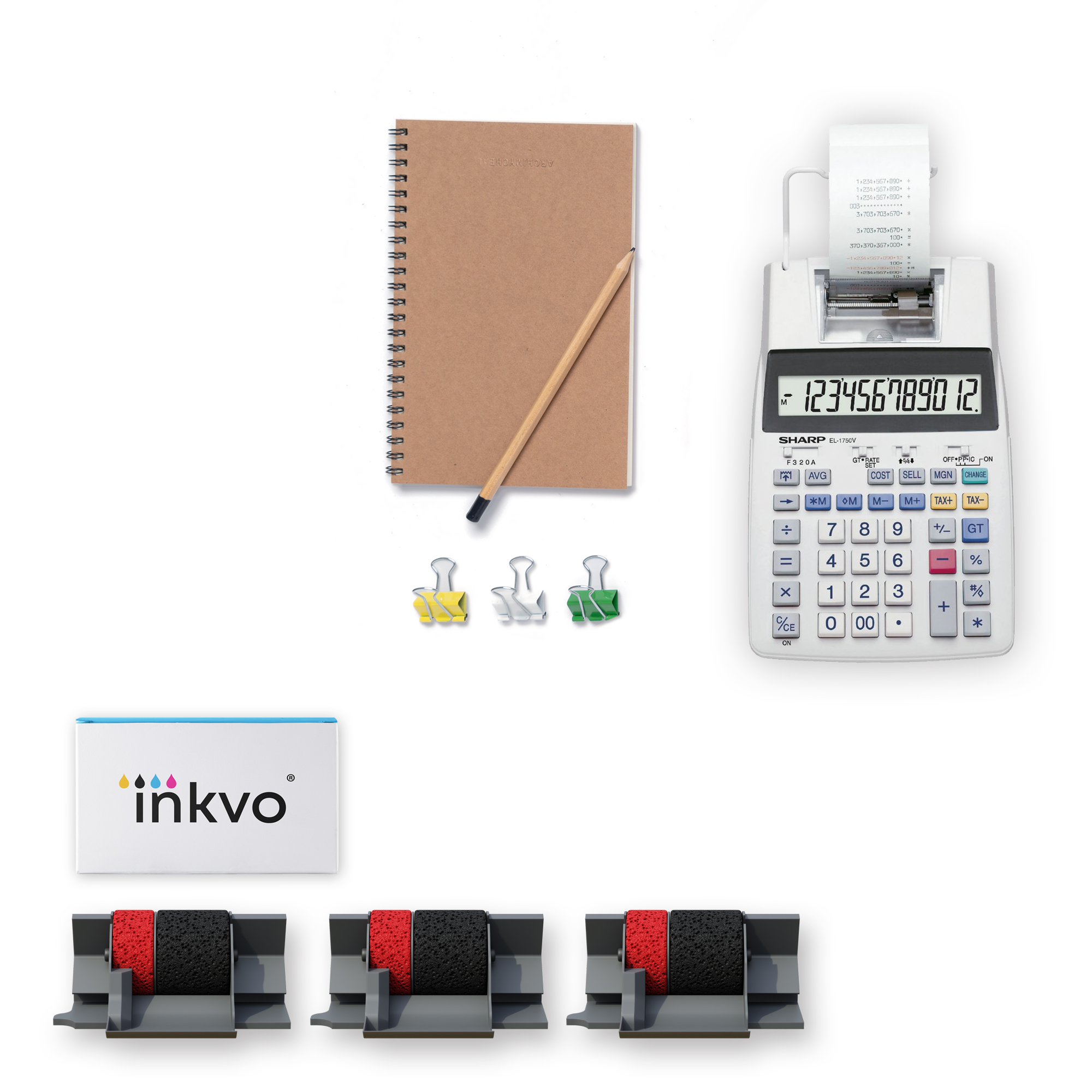 Inkvo IR40T Ink Roller, Red and Black, 3 Pack product photo 5