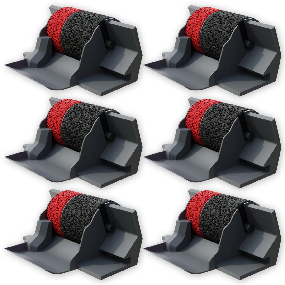 Inkvo IR40T Ink Roller, Red and Black, 6 Pack product photo 1