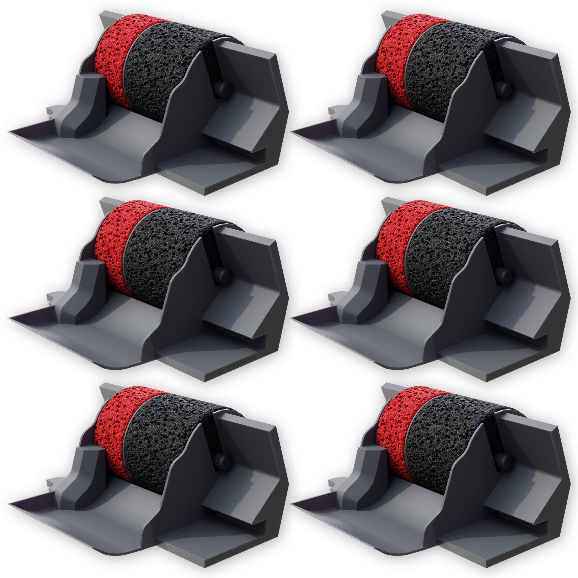 Inkvo IR40T Ink Roller, Red and Black, 6 Pack product photo 1