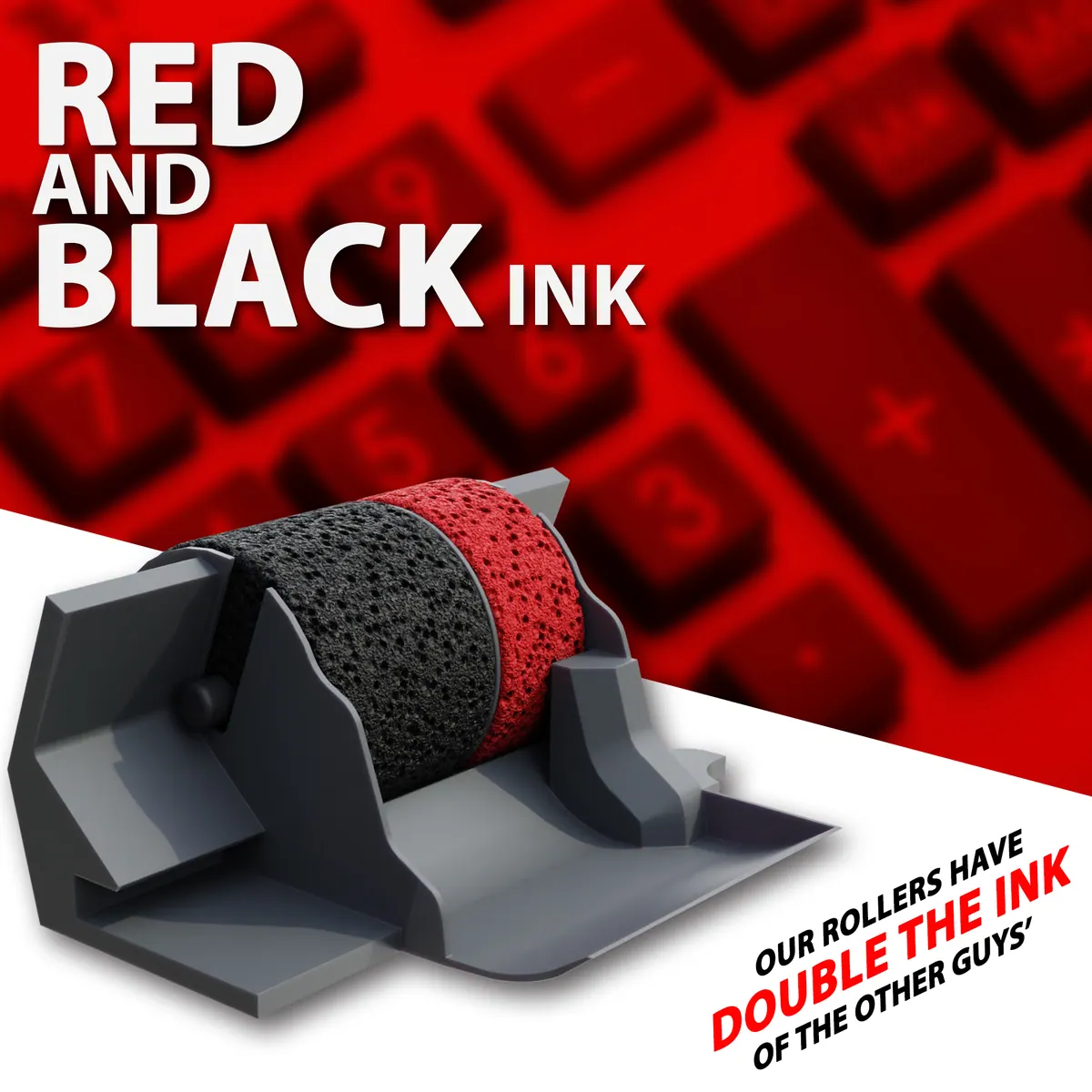Inkvo IR40T Ink Roller, Red and Black, 6 Pack product photo 3