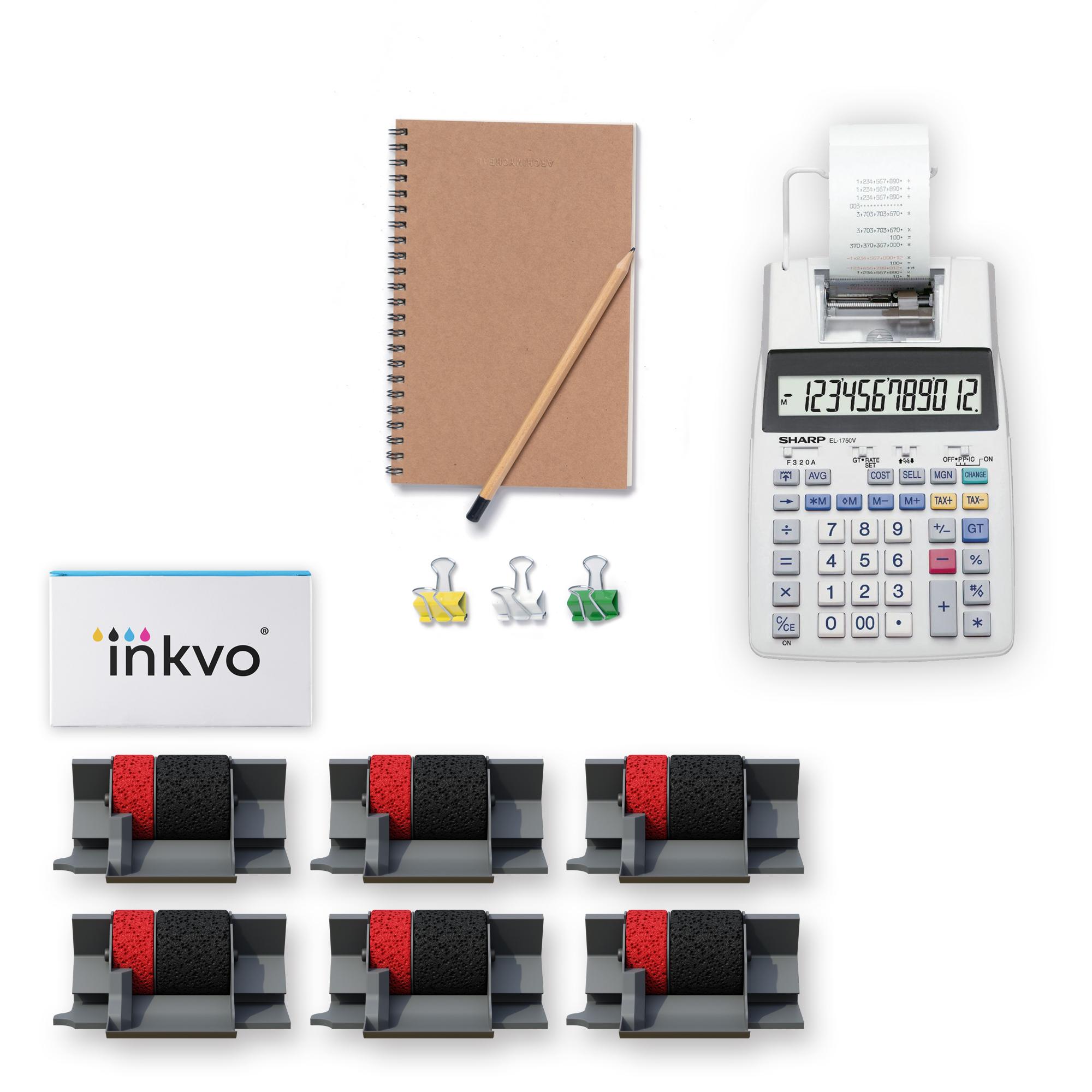 Inkvo IR40T Ink Roller, Red and Black, 6 Pack product photo 5