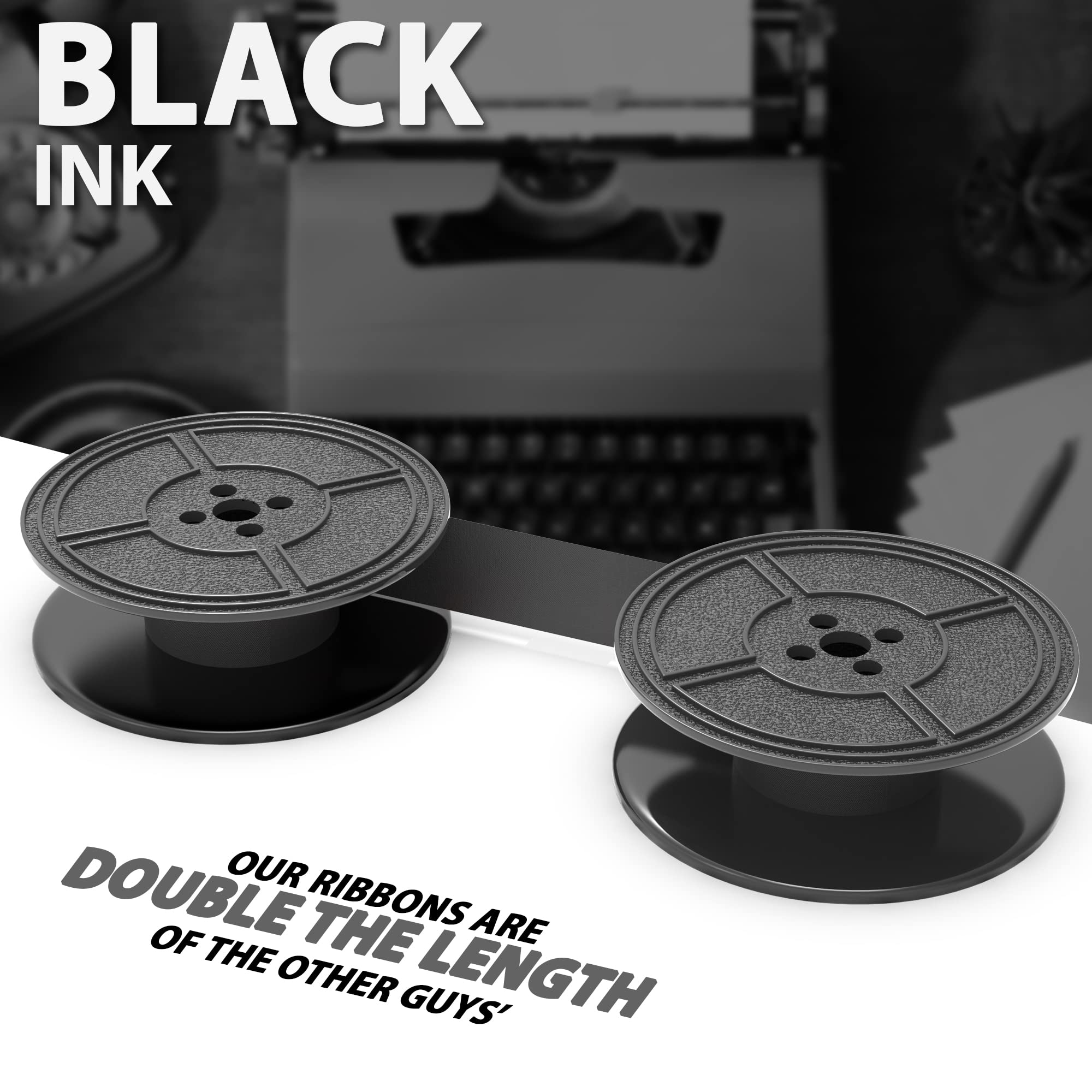 Inkvo Typewriter Ribbon, Twin Spool, Black, One Pack product photo 2