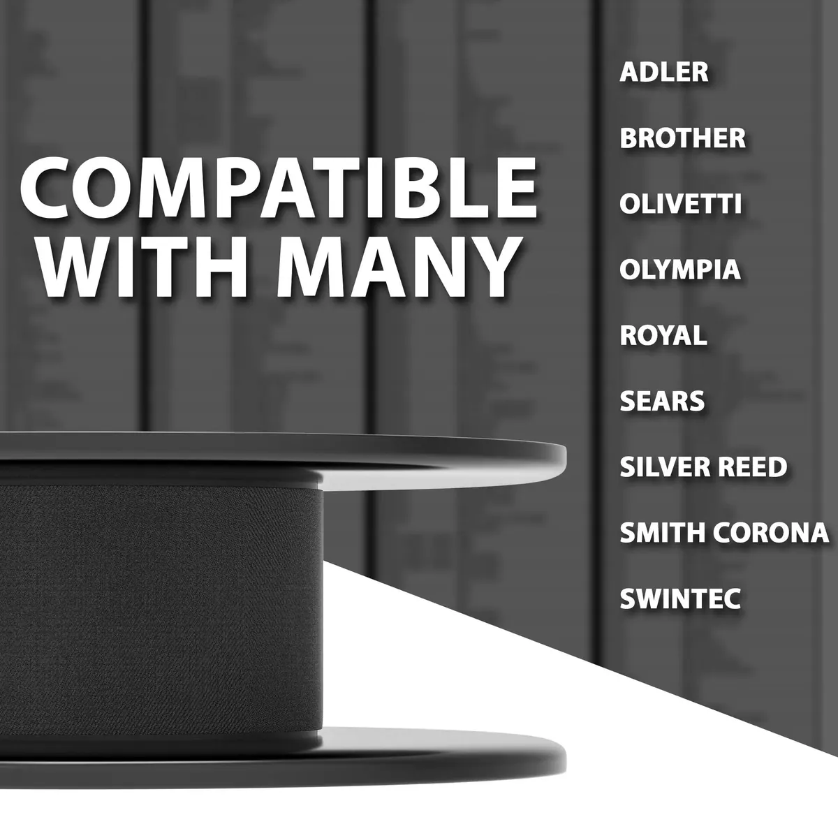 Inkvo Typewriter Ribbon, Twin Spool, Black, One Pack product photo 3