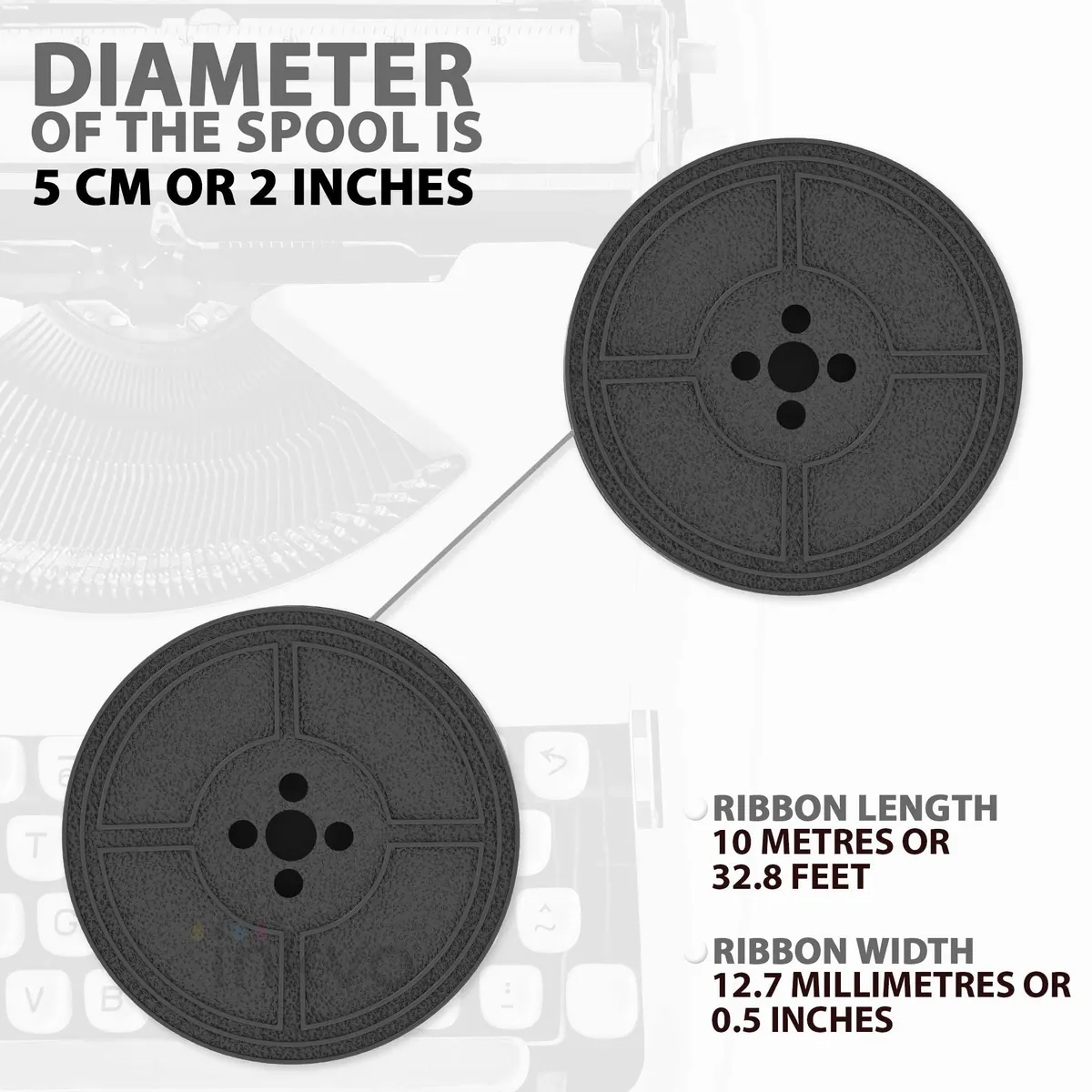 Inkvo Typewriter Ribbon, Twin Spool, Black, One Pack product photo 4