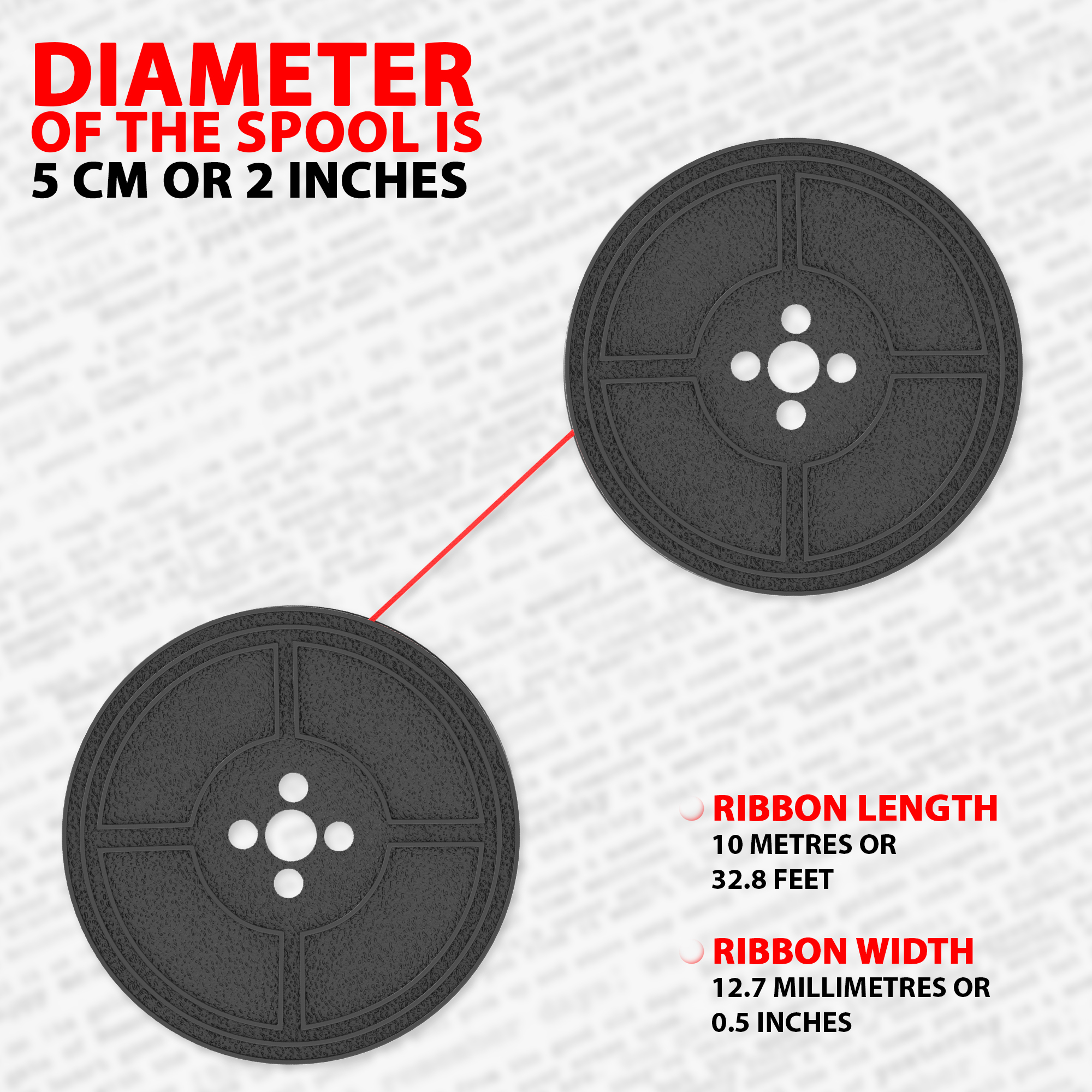 Inkvo Typewriter Ribbon, Twin Spool, Red and Black, One Pack product photo 4