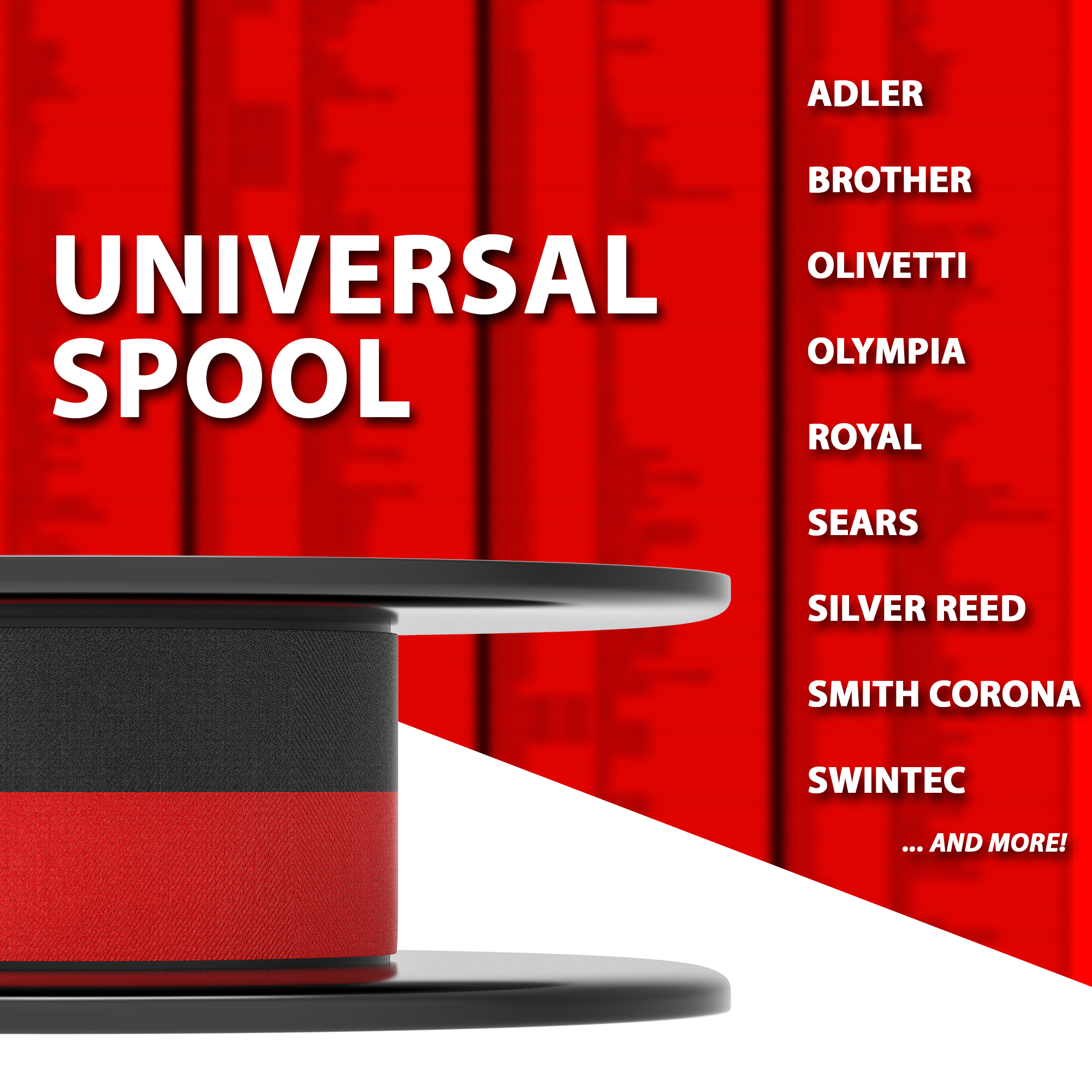 Inkvo Universal Typewriter Ribbon, Twin Spool, Red and Black, One Pack product photo 2