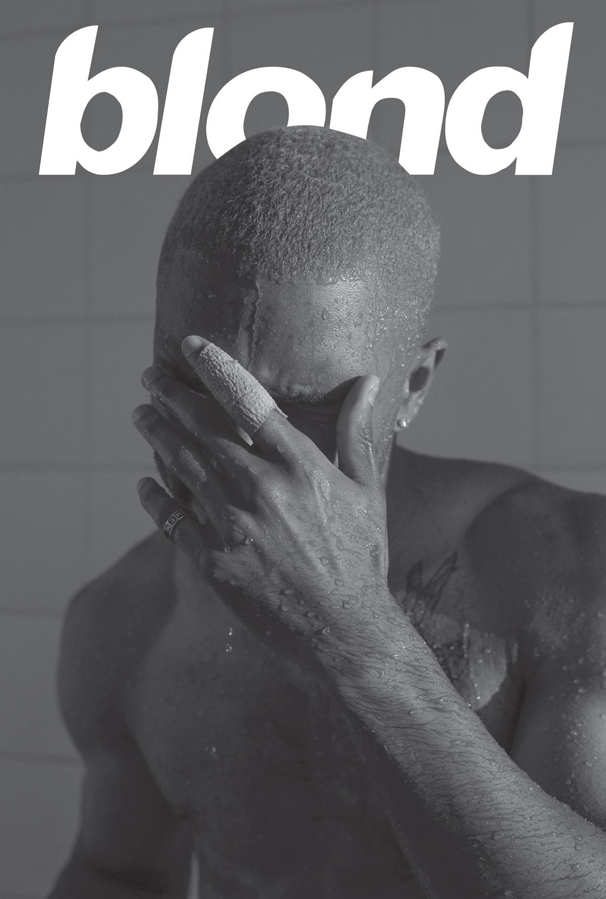 Frank Ocean, Blond Album Cover, Grayscale, Music Poster by Inkvo